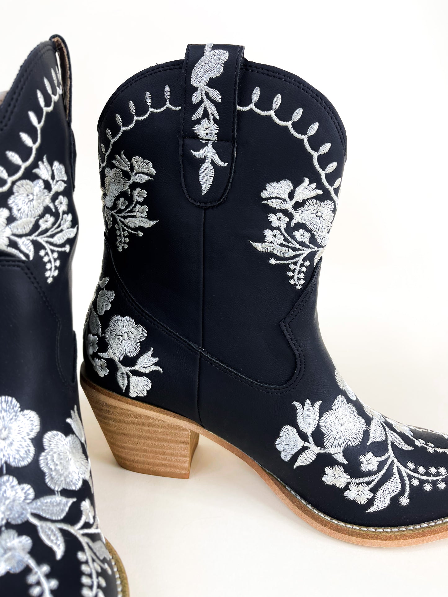 Coal Floral Booties