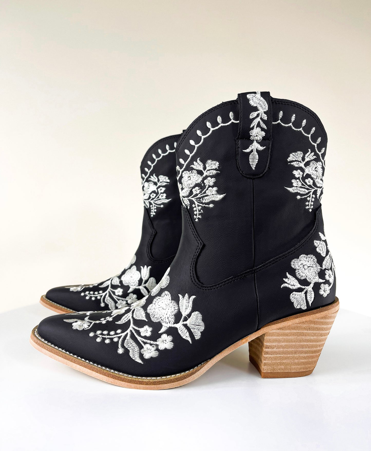 Coal Floral Booties